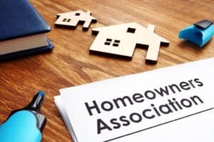 Homeowners Association HOA on a desk.